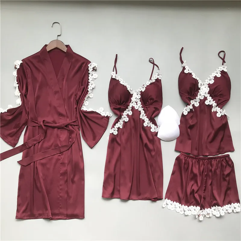 

Red Women Wedding Robe Mini Kimono Bathrobe Gown Softy Casual Loose Intimate Lingerie Half Sleeve Sexy V-neck Nightwear Negligee