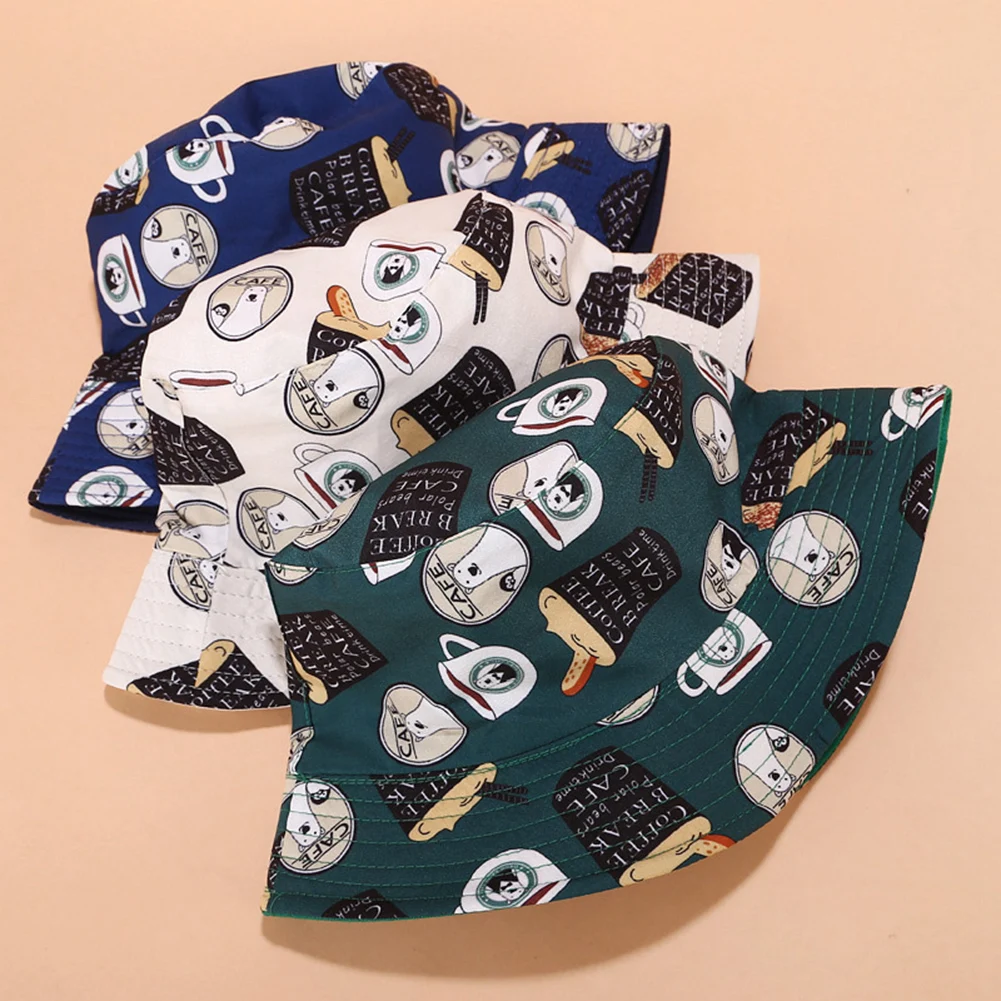 

Unisex Cartoon Casual Reversible Bucket Hat Sun Protection Outdoor Cap Gift Punk Cool Streetwear Fishing Fisherman Hat Gift