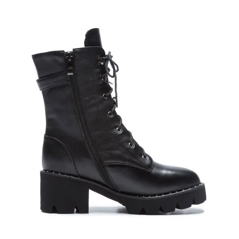 ZALAVOR/женские ботинки до середины икры обувь в готическом стиле из натуральной