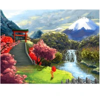 5d full square diamond painting japanese traditional cartoon embroidery cross stitch city landscape mosaic home decoration