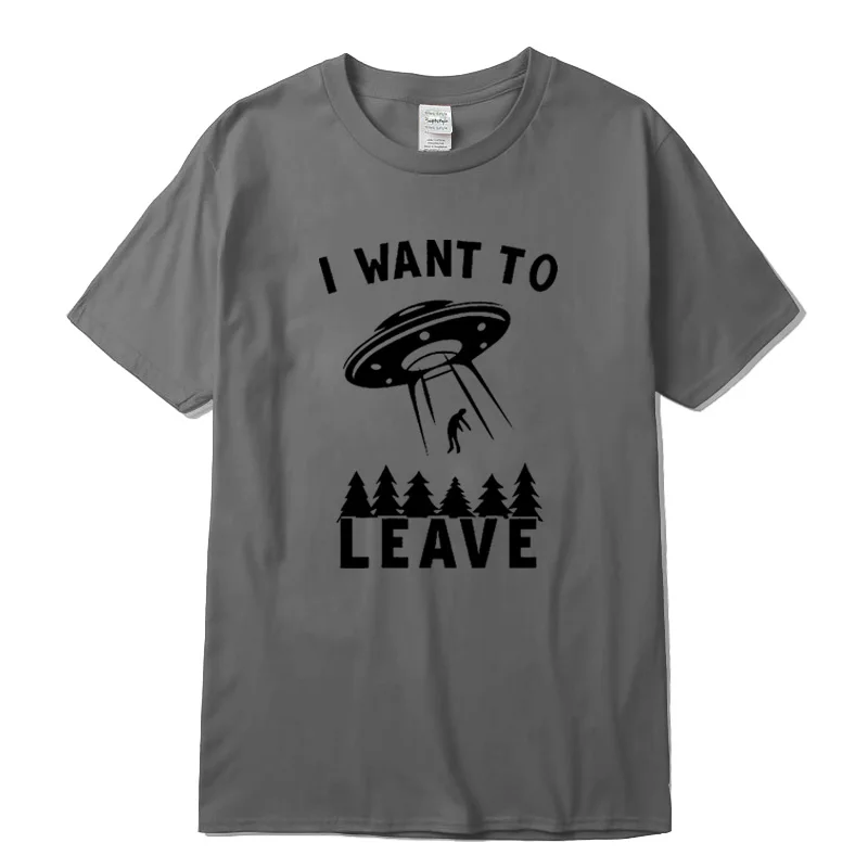 

2021 new casual short-sleeved spaceship printing Funny T-shirt O-neck knit comfortable fabric street style men's T-shirt