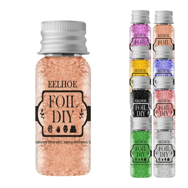 

8 Color Decorative Gold Leaf Flakes Gold Silver Confetti DIY Nail Art Paiting Materials Decorating Foil Paper Party Supplies