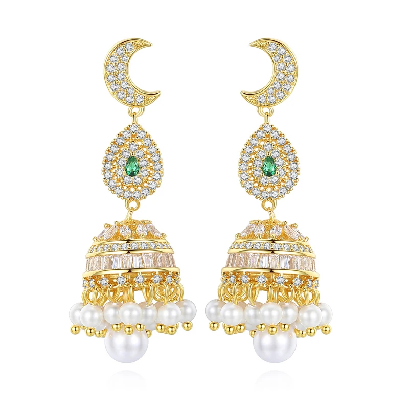 Длинные серьги с жемчужными колокольчиками и кисточками модные женские