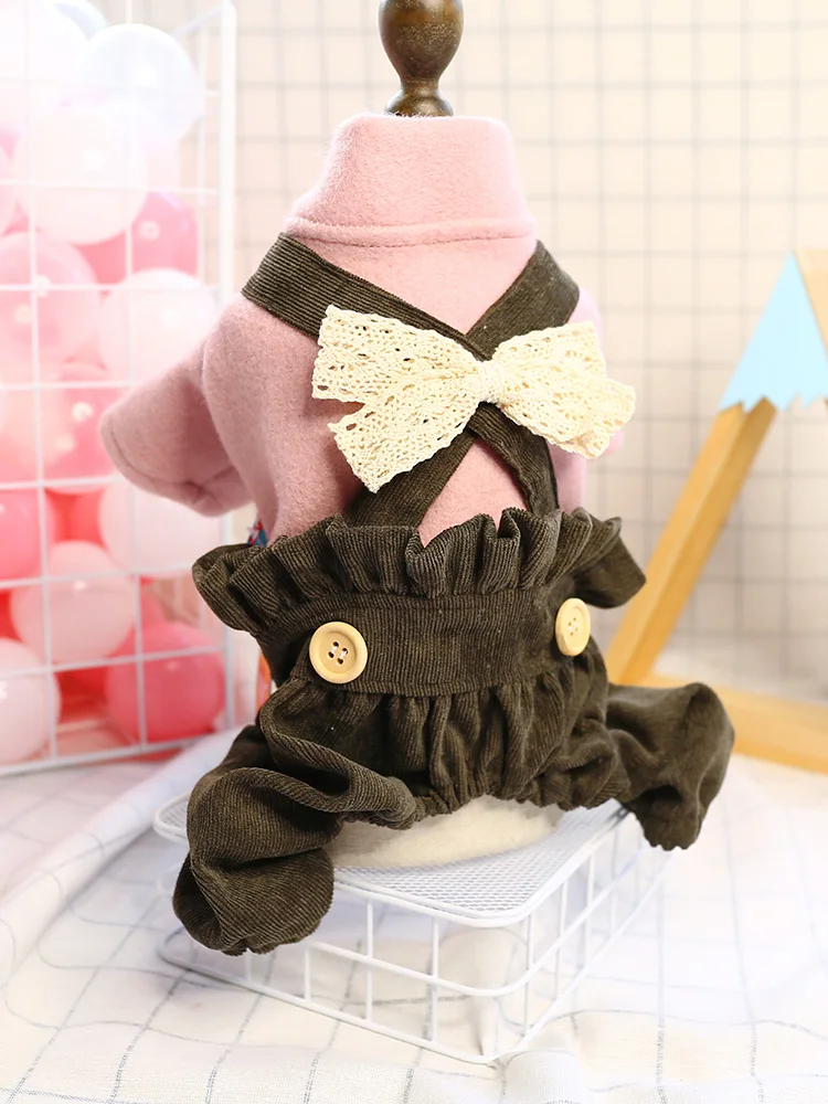 

Clothing Pet Clothes Dog Outfits Small Dog Bib Pants Girl Dog Cute Pink Dog Warm Winter Coat Puppy Clothes Bulldog Fashion EE6BD