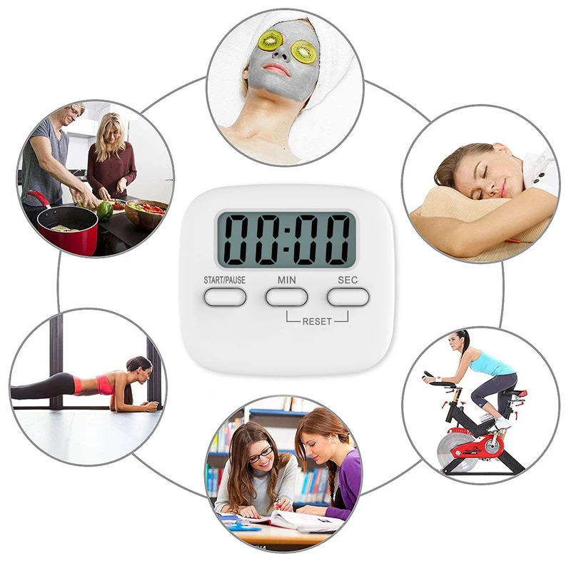

Digital LCD Kitchen Cooking Timer With Strong Magnet Back For Cooking Baking Sports Games Office ( Battery Not Included )