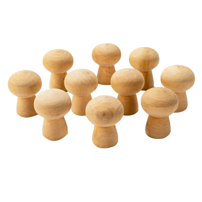 

10 шт деревянные Цвет деревянный грибок на голову детские развивающие игрушки окрашенные игрушки поделки своими руками декоративные украше...