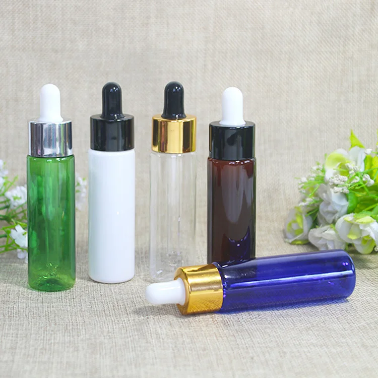 50PCS 30ml Clear White Plastic Pet Essential Oil E Liquid Bottle Glass Dropper For Small Cosmetics Serum Mini Botellas | Красота и