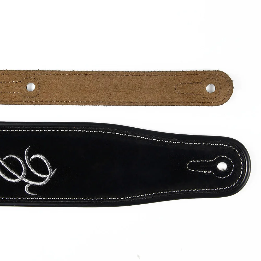 

BATESMUSIC Leather Guitar Strap Black With Red Roses For Acoustic Guitar Classical Guitar Electric Guitar and Bass