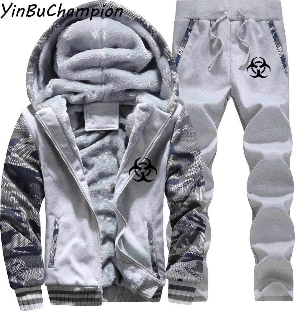 2020 Umbrella Winter Mens Hoodie Sweatshirt Pant Thicken Tracksuit 2PC Men Moleton Masculino Jacket Coats | Мужская одежда