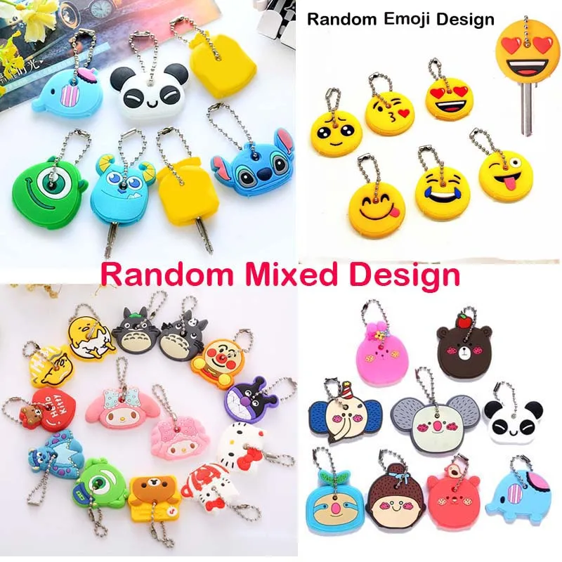 Random Mixed 4Pcs 4 шт. мультяшная модель Kawaii Медведь желтый курица резиновый ключ бумажник держатель крюк чехол сумка для ключей обертывание сумка кошелек - Цвет: Random Mixed 4Pcs