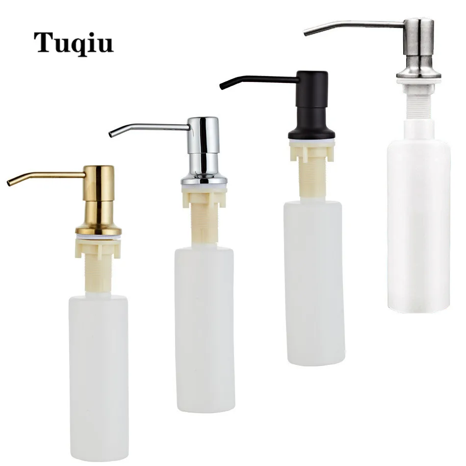 Tuqiu Kitchen Sink Soap Dispenser Stainless Steel Soap Dispenser Bathroom 300ML Soap Dispenser Black/Gold/Chrome/Nickel