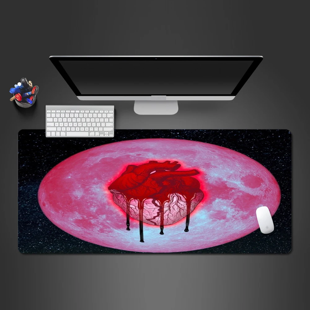 

Bloody Heart Of The Moon Mouse Pad High Quality Gamers Large Game Pads Home Computer Keyboard Mousepad To Gaming Mouse Pad Gifts