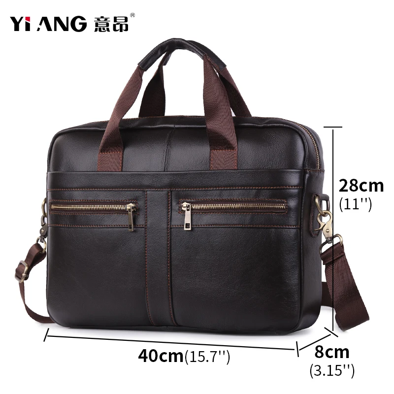Портфель мужской из натуральной воловьей кожи саквояж кросс боди для ноутбука 14
