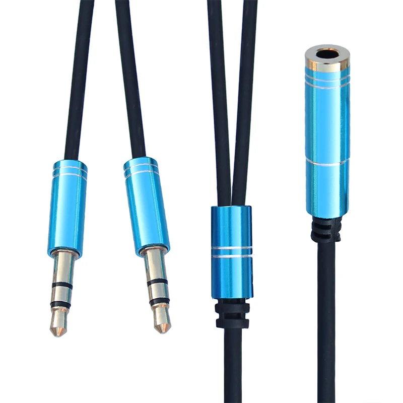 0.8m 3.5mm Female to Dual 3.5 Male Audio Sharing Splitter Cable For 2 Computer Audio Output to One Speaker images - 6