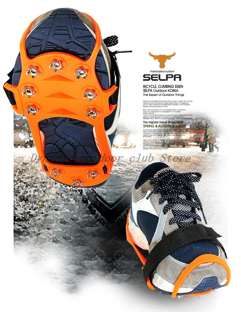 

New 10 teeth sports anti-slip nail spikes skates sole guide to master crampons up snow skiing hiking ice ice claws
