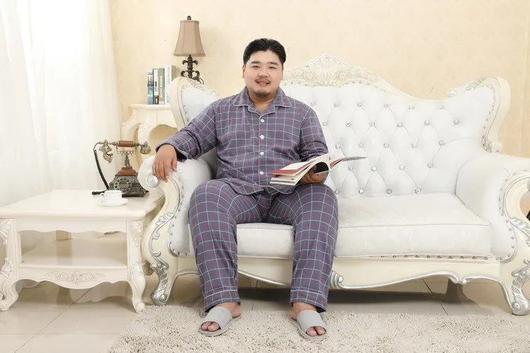 Новая распродажа 140 кг XXXXXL плюс размер хлопок пижамные комплекты мужские пижамы простые пижамы homme Повседневная Ночная одежда для мужчин