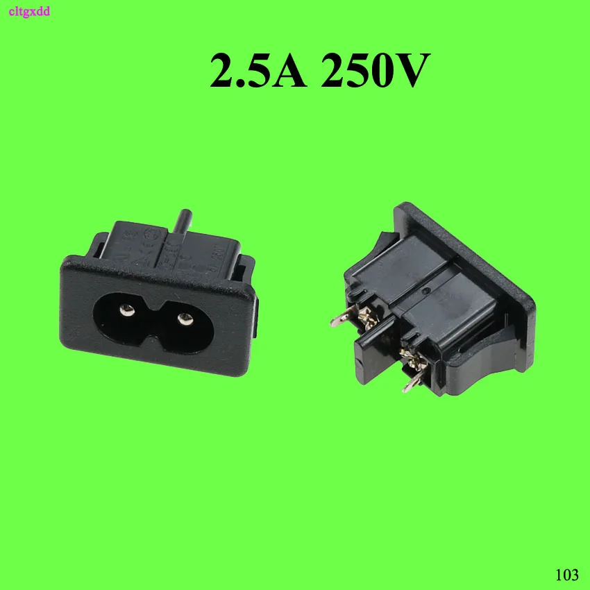 Черная штепсельная вилка BX 180 1 шт. разъем питания IEC320 C8 250 в перем. Тока 2 5a 2Pin 8 слов