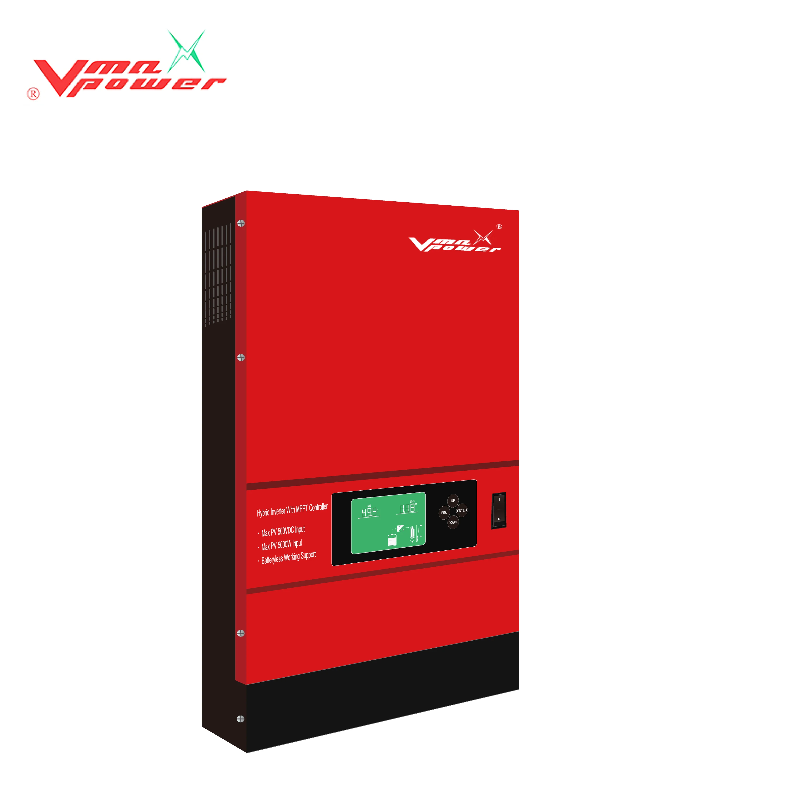 

Vmaxpower 3000 watt Batteryless Hybrid Inverter 24VDC MPPT 500V PV Input Solar Energy System High Frequency Solar Inverter