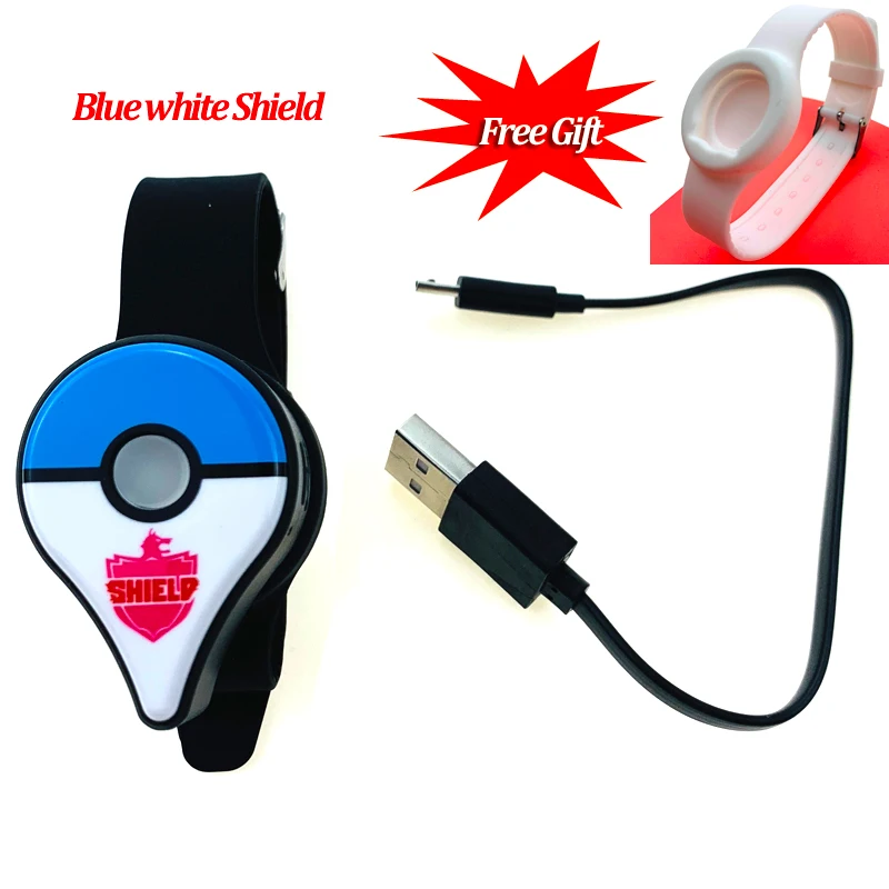 BlueWhite Shield Горячая Новая версия Bluetooth браслет с автоматической ловлей для PokemonGO Plus с перезаряжаемой батареей внутри - Цвет: BlueWhite Shield