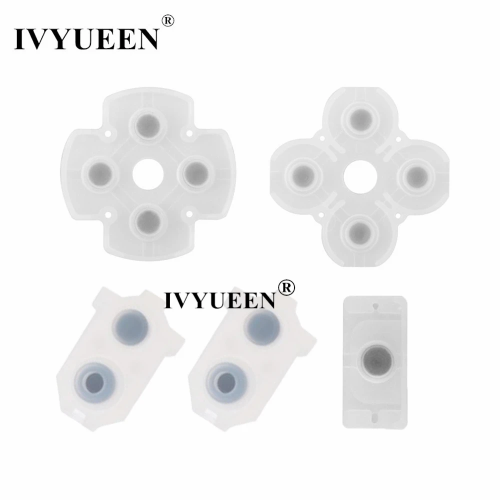 IVYUEEN Silicone Conductive Rubber for PlayStation DualShock 4 PS4 Pro Slim Controller V2 Adhesive Button Pad Keypad Accessories