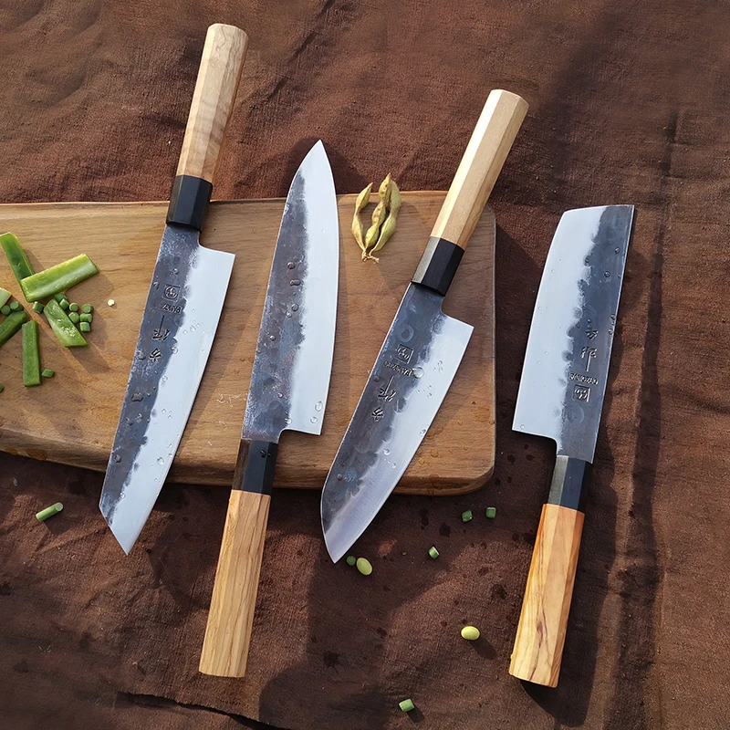 

Набор кухонных ножей FANGZUO Pro, композитные стальные ножи шеф-повара сантоку, 3-слойные острые резки овощей из композитной стали