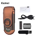 Kemei портативная бритва 3D двойной плавающий перезаряжаемый триммер для бороды бритва возвратно-поступательная Бритва для мужчин инструмент для ухода за лицом