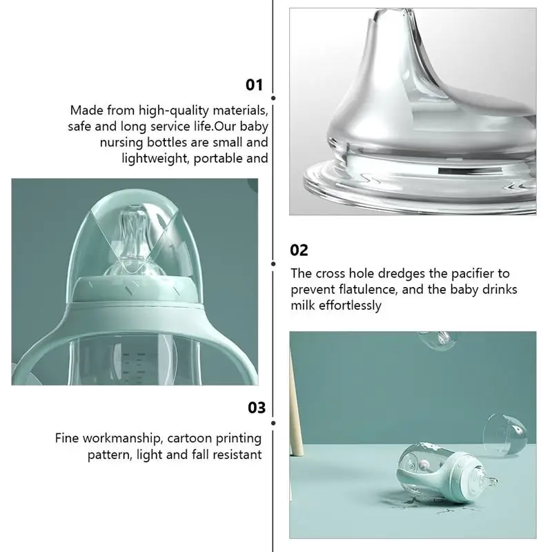 

1pc 240ml Feeding Bottle Wide Aperture Milk Bottle Wide-bore Baby Bottle