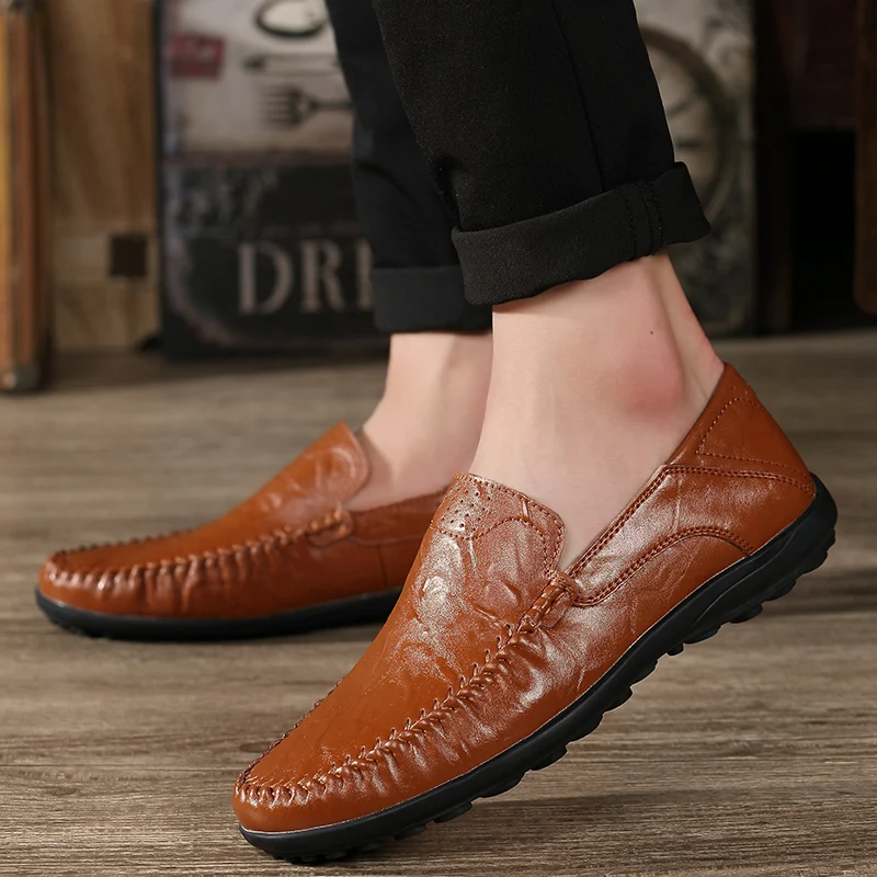 AREQW/Новинка; мужская повседневная обувь; лоферы; мокасины-gommino; удобная обувь без застежки на плоской подошве для отдыха; Высококачественная однотонная обувь для вождения