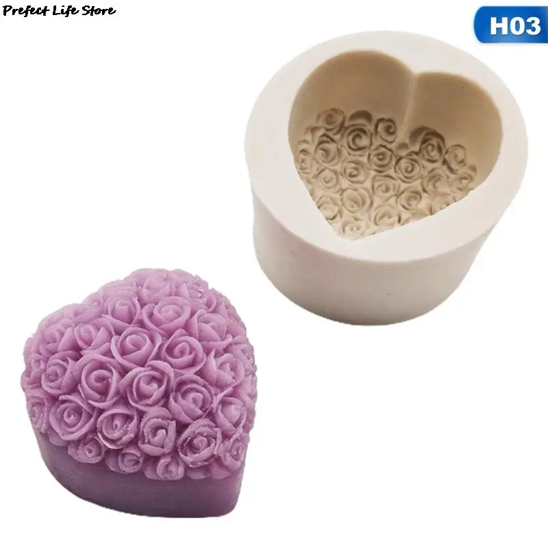 

Cake Soap Mold Rose Bouquet Valentine's Day Chocolate Rose DIY Gift Aromatherapy Candle Romantic Decoration Mold Home Craft New