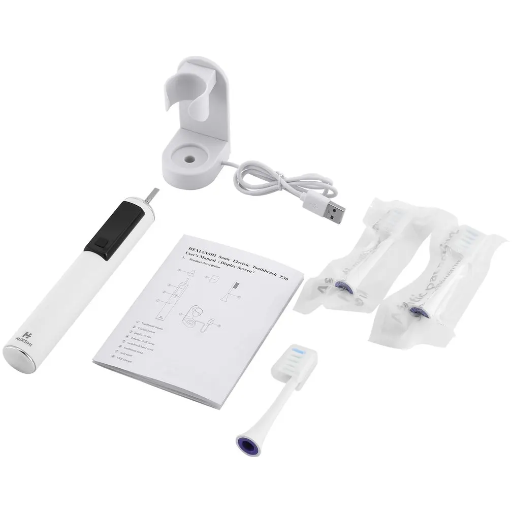 

Электрическая зубная щетка с беспроводным зарядным датчиком и OLED-дисплеем IPX7, водонепроницаемая электрическая зубная щетка, набор для уход...