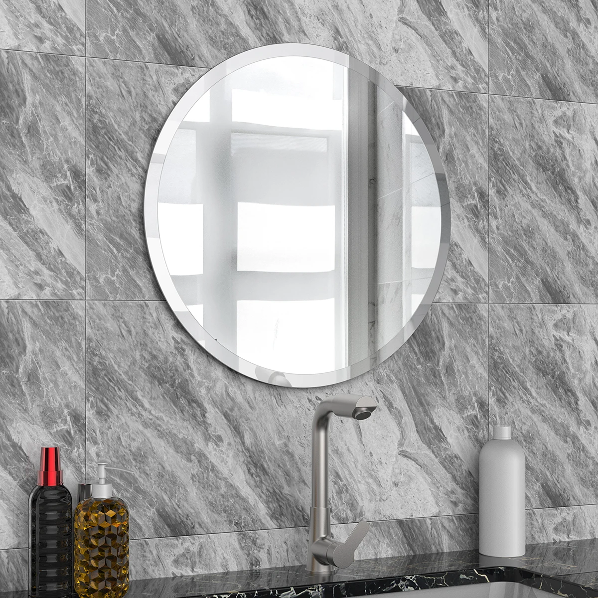 

Wall Mounted Bath Mirror Hight Quality Aluminum Frame HD Glass Mirror Decoration Mirror