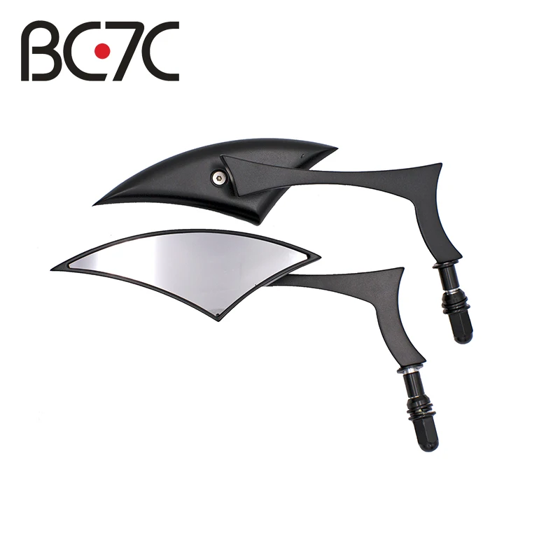 BC7C мотоциклетные зеркала заднего вида в форме ножа, черное металлическое боковое зеркало для Harley 883