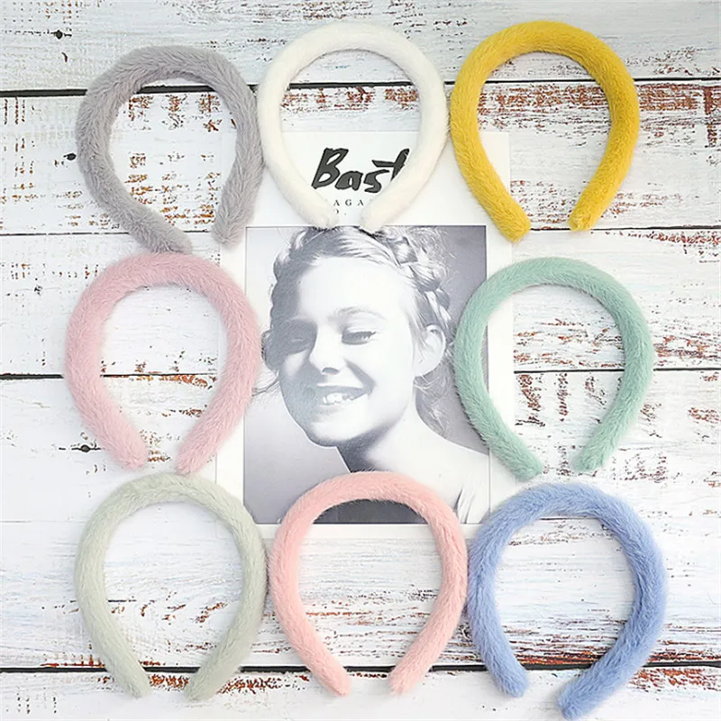 10 шт./лот новинка милая однотонная плюшевая повязка для волос в виде макарон