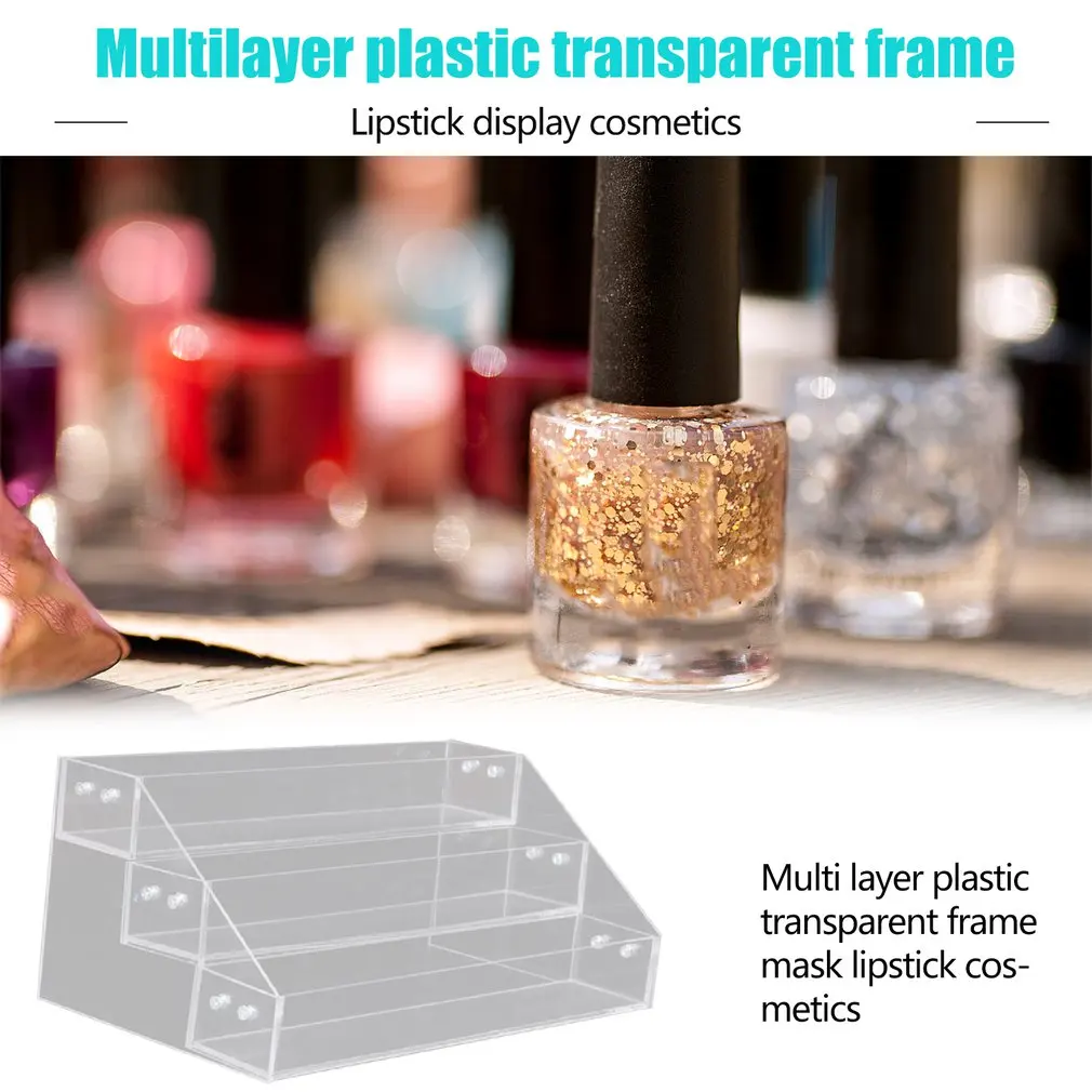 Акриловый лак для ногтей стенд многослойный пластиковый прозрачный каркас маска