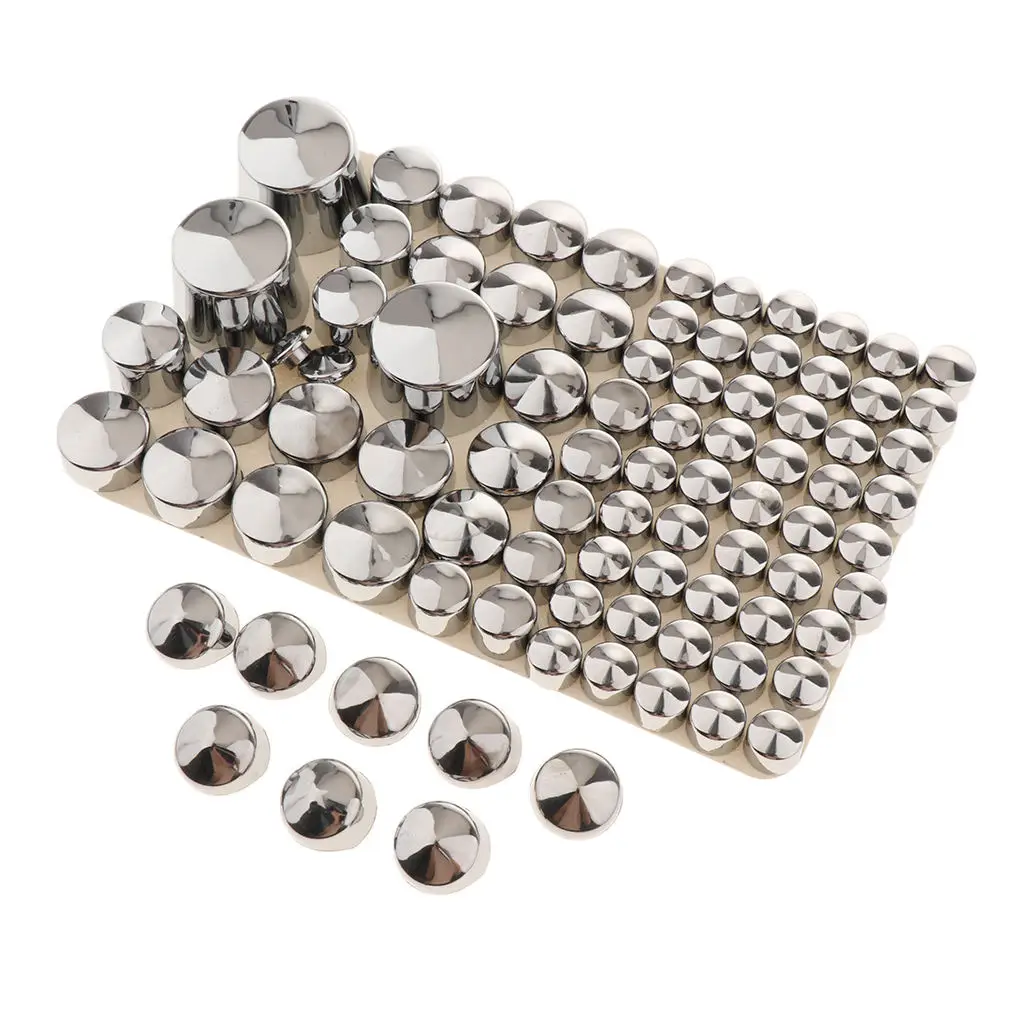 

87x Motorcycle Chrome ABS Bolt Toppers Caps for Twin Cam