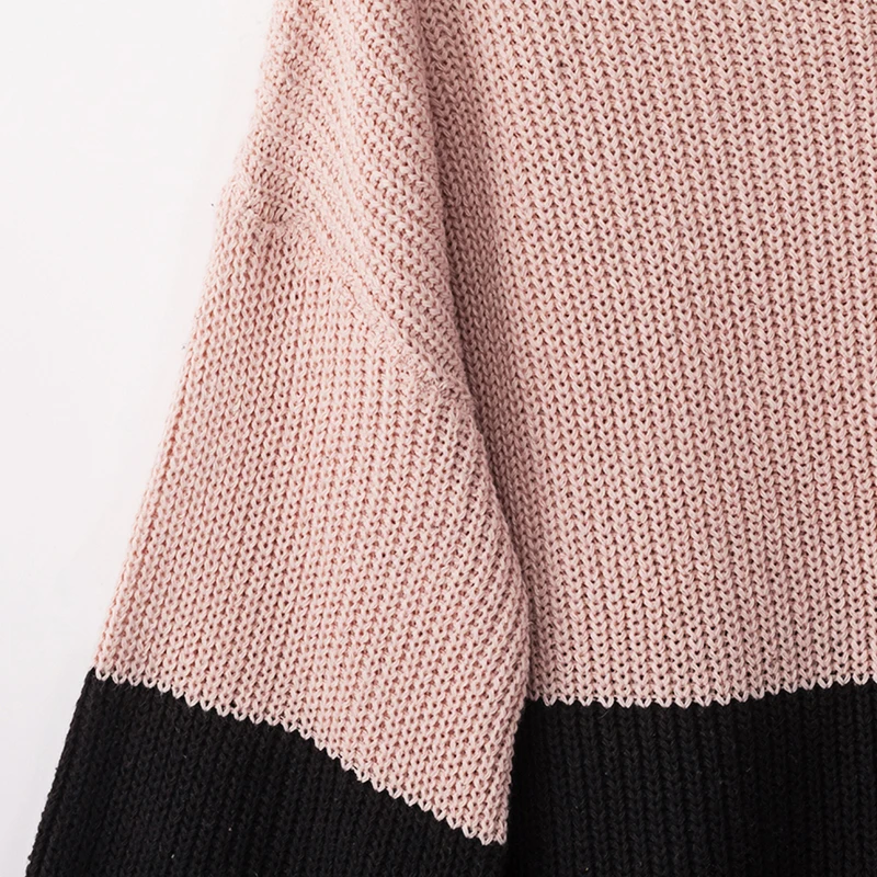 

Casual Women Striped Knitted Winter Sweater Vintage Puff Sleeve Oversize Spring Pullovers Female Cashmere Autumn Sweater