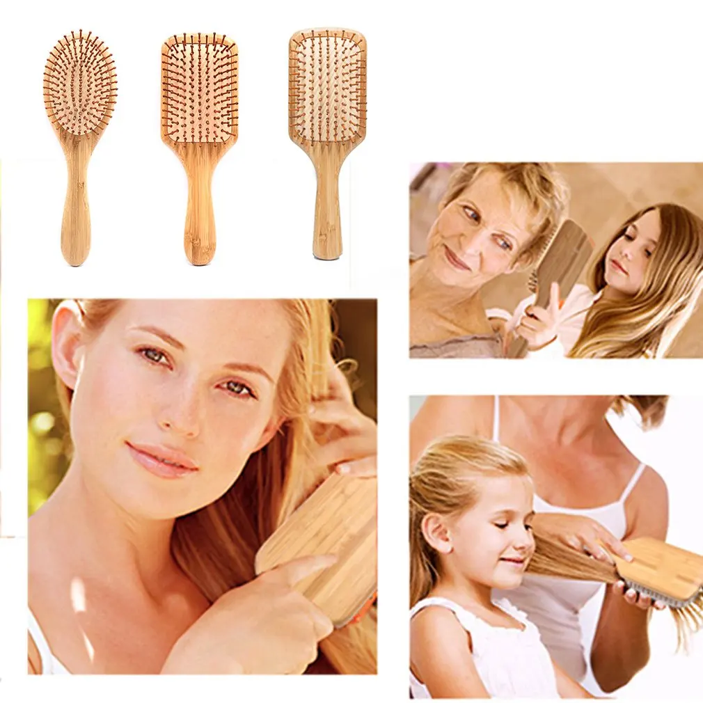 

Lightweight Natural Bamboo Airbag Comb Carbonized Tooth Cushion Comb Spot Massage Comb