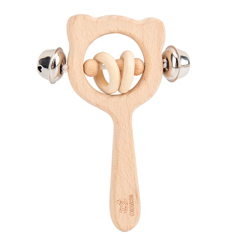 

Dropshipping Baby Grasping Toys Wooden Hand Bell Parent Child Early Education Toys Children's Toys