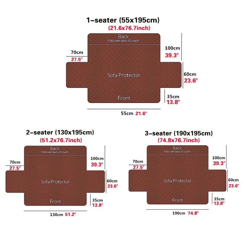 

Sofa Couch Cover Removable Anti-Skid Sofa Protector Cover Dirt-Proof Embossing Process Pet Dog Chair Mat 1/2/3 Seats