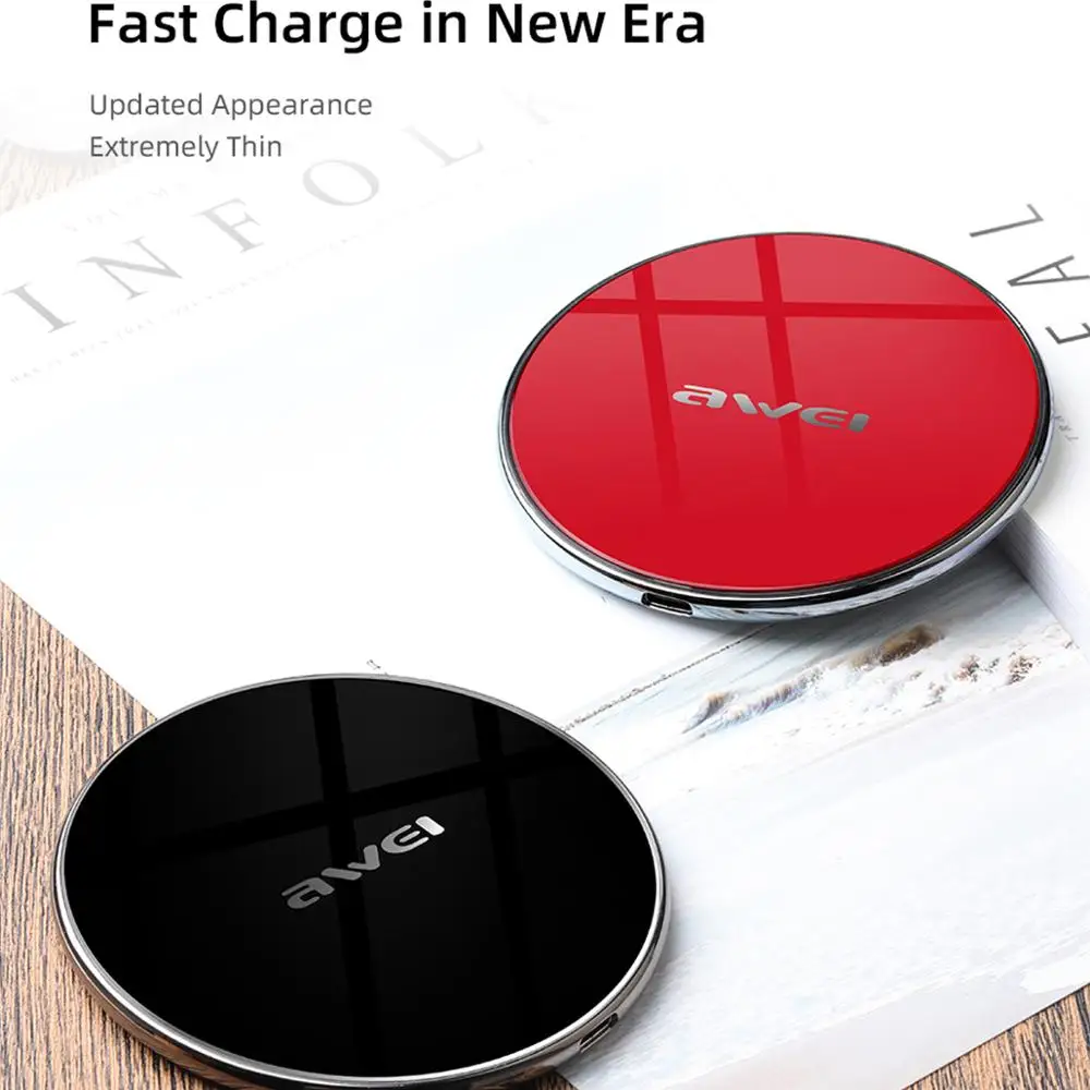 Беспроводное зарядное устройство AWEI W3 быстрая зарядка для iPhone 11 Xs Max X XR 8 Plus 10 Вт