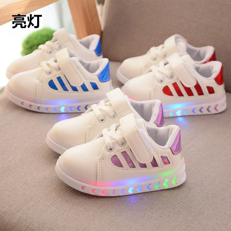 Осень 2019 Детские кроссовки светодиодный мерцающий ночник для мальчиков и