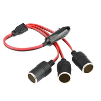 universal dc 12 24v 180w with fuse blackred high power 3 way car charger cigarette lighter plug socket splitter adapter