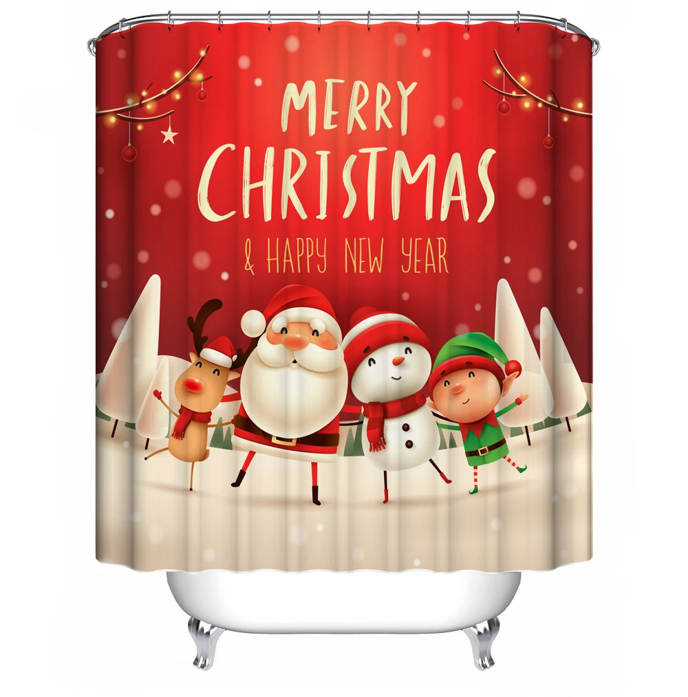 Счастливого Рождества Ванная комната комплект принт снеговик пингвин лиса