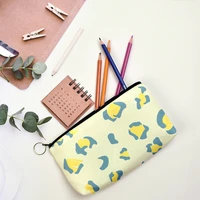 lovely portable cow print pencil case bag storage pouch simple stationery bag holder office school stationery supplies