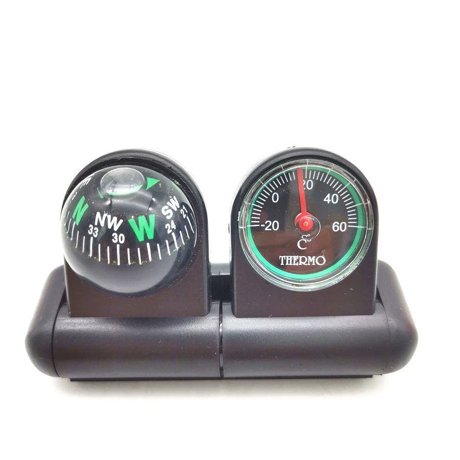 

2in1 Car Removable Guide Directional Ball Compass & Thermometer Adhesive