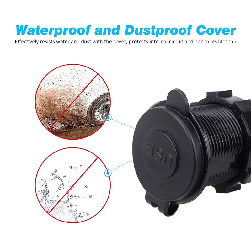 Зарядное устройство с двумя USB-портами водонепроницаемый адаптер для автомобиля