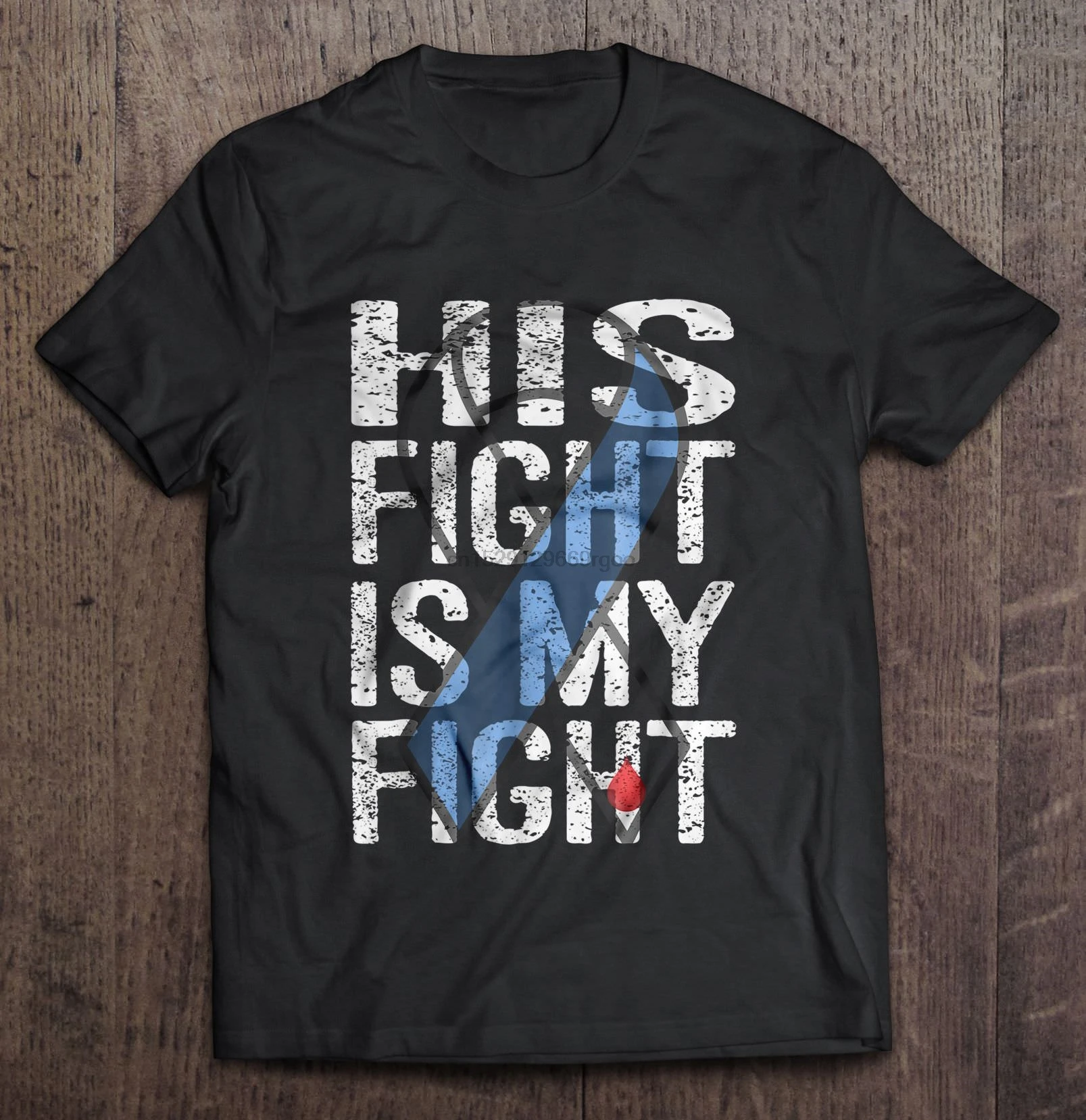 Мужская футболка с надписью His Fight Is My женская и футболка|Мужские футболки| |