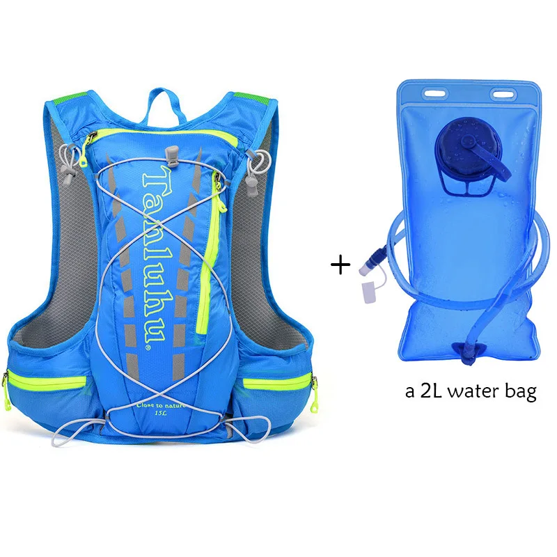 blue 1 15L велосипедная Сумка для бега, мужская и женская сумка для воды, рюкзак, дышащий ультра-светильник, рюкзак для велоспорта, беговые марафоны - Цвет: blue 1