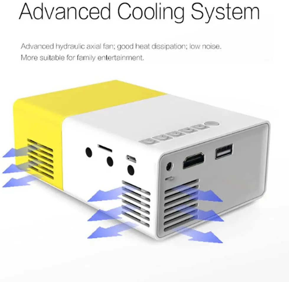 HBUDS YG 300 светодиодный Портативный проектор 600LM 3 5 мм аудио 320x240 Пиксели USB Мини для