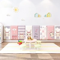 self adhesive 3d cartoon bunny soft wall stickers for kids room bedroom decor anti collision princess room skirting sticker